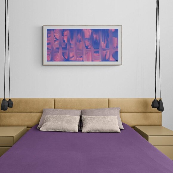 Rose and Violet Abstract Art | Modern Wall Art Decor | Minimalist Digital Prints - Picture 3 of 4